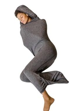 Hug Sleep Sleep Pod Adult Swaddle Gray Heather Size L Sensory Compression Pod